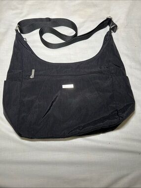 Baggallini Black Lightweight Nylon Shoulder Bag, Approximately 16x10